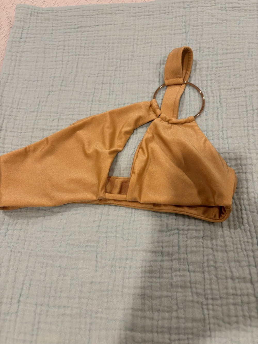 Camila Coelho Patricia Nude One-Shoulder Ring Bikini top Size Small - Picture 7 of 9